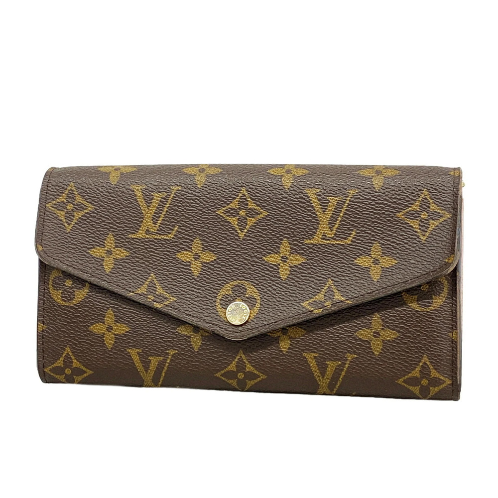 Louis Vuitton Monogram Portefeuille Sarah Long Wallet M62235 Rose Ballerine W...